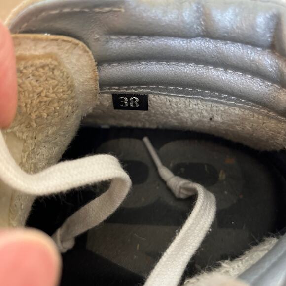 P448 Womens Skate High Top Sneakers Leather Suede Cream Size 38 / US 7.5-8 - Picture 7 of 9